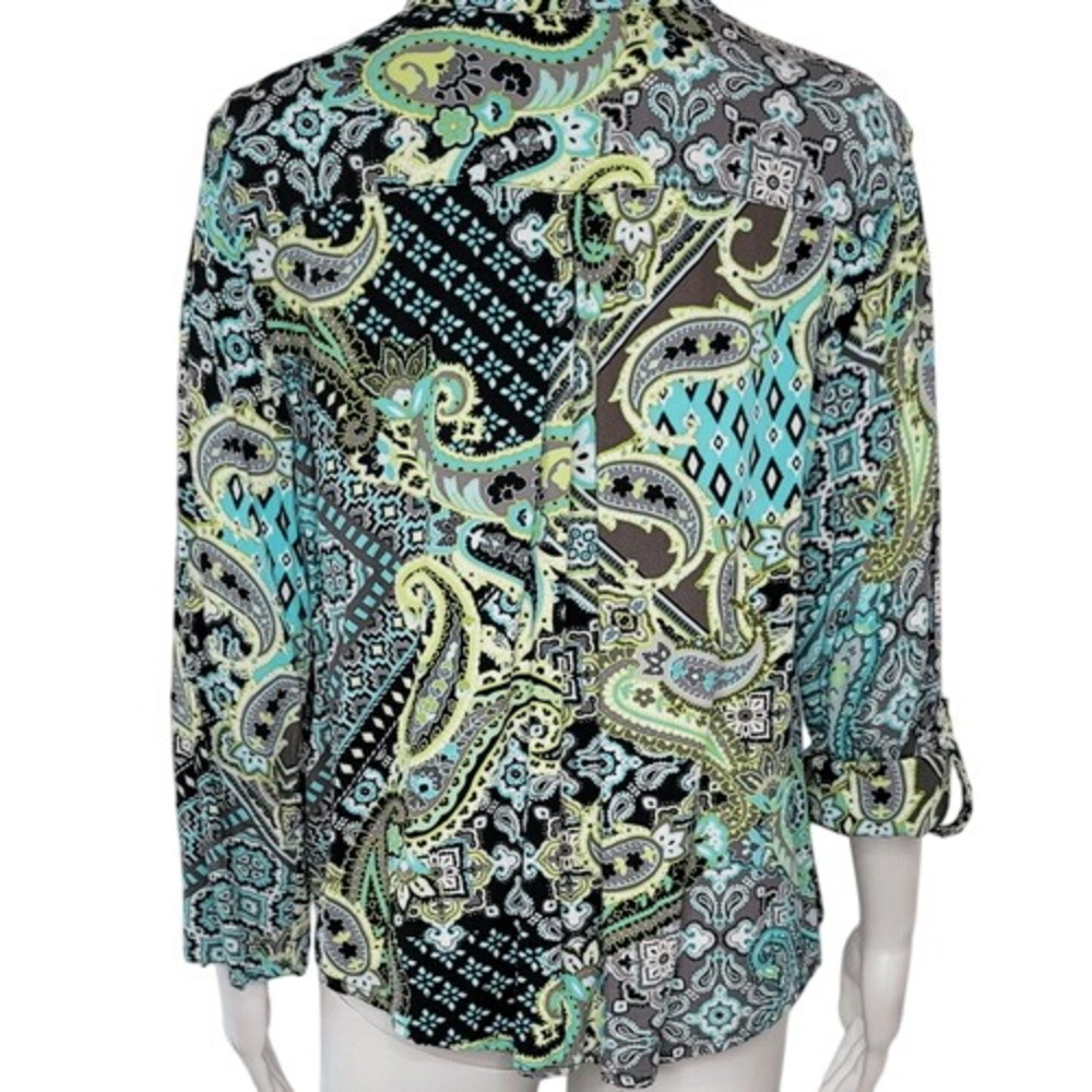 Ruby Rd. Multi Color Lace Up Front Top - Picture 7 of 11